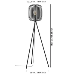 Eglo ROMAZZINA Staande lampen staal zwart H: 1405 mm | Ø 325 mm Online