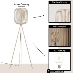 Eglo ROMAZZINA Staande lampen staal zandkleuren H: 1405 mm | Ø 325 mm Best
