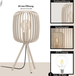 Eglo ROMAZZINA Tafellampen staal zandkleuren H: 435 mm | Ø 200 mm New