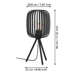 Eglo ROMAZZINA Tafellampen staal zwart H: 435 mm | Ø 200 mm