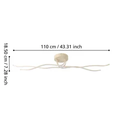 Eglo RONCADE 2 Wand-/plafondlamp staal, aluminium lichtbruin / Kunststof wit H: 185 mm Online