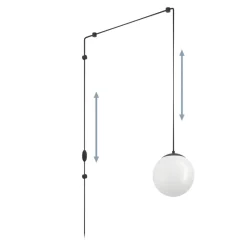 Eglo RONDO 3 hanglamp staal, kunststof zwart / glas opaal-mat wit H: 1420 mm Discount