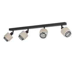 Eglo ROSLEY spot staal zwart / textiel, linnen natuur H: 185 mm Online