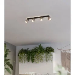 Eglo ROSLEY spot staal zwart / textiel, linnen natuur H: 185 mm Online