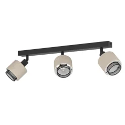 Eglo ROSLEY spot staal zwart / textiel, linnen natuur H: 185 mm