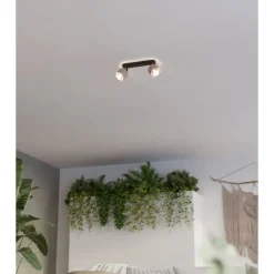 Eglo ROSLEY spot staal zwart / textiel, linnen natuur H: 185 mm