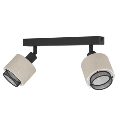 Eglo ROSLEY spot staal zwart / textiel, linnen natuur H: 185 mm