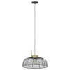 Eglo ROUNDHAM hanglamp staal zwart, geborsteld messing H: 1100 mm | Ø 450 mm Outlet