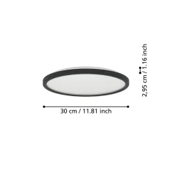 Eglo ROVITO Plafondarmaturen Kunststof zwart / Kunststof wit H: 30 mm | Ø 300 mm Best