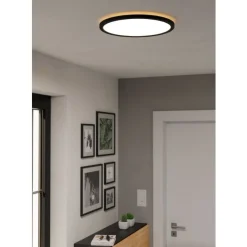 Eglo ROVITO Plafondarmaturen Kunststof zwart / Kunststof wit H: 30 mm | Ø 389 mm