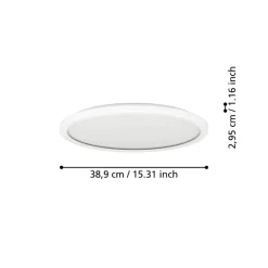 Eglo ROVITO Plafondarmaturen Kunststof wit / Kunststof wit H: 30 mm | Ø 389 mm Outlet