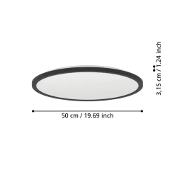 Eglo ROVITO-R Plafondarmaturen Kunststof zwart / Kunststof wit H: 32 mm | Ø 500 mm New