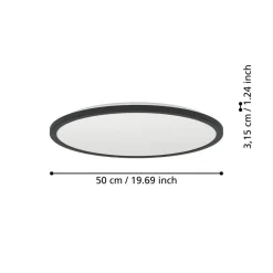 Eglo ROVITO-Z Plafondarmaturen Kunststof zwart / Kunststof wit H: 32 mm | Ø 500 mm Outlet