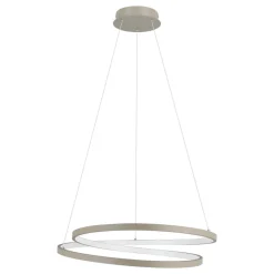 Eglo RUOTALE hanglamp aluminium, staal zandkleuren / Kunststof wit H: 1500 mm | Ø 550 mm Outlet