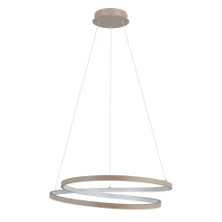 Eglo RUOTALE hanglamp aluminium, staal zandkleuren / Kunststof wit H: 1500 mm | Ø 550 mm Outlet