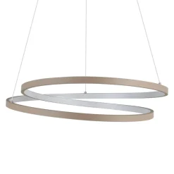 Eglo RUOTALE hanglamp aluminium, staal zandkleuren / Kunststof wit H: 1500 mm | Ø 550 mm Outlet