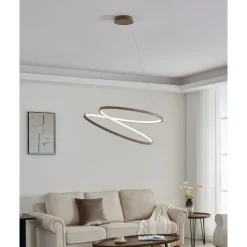 Eglo RUOTALE hanglamp aluminium, staal zandkleuren / Kunststof wit H: 1500 mm | Ø 700 mm Best