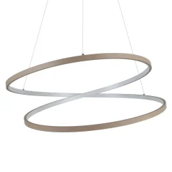 Eglo RUOTALE hanglamp aluminium, staal zandkleuren / Kunststof wit H: 1500 mm | Ø 700 mm Best