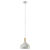 Eglo SABINAR hanglamp staal zilver geborsteld / Hout bruin H: 1100 mm | Ø 280 mm Best
