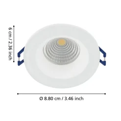Eglo SALABATE inbouwarmatuur aluminium wit / Glas helder Ø 88 mm New