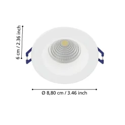 Eglo SALABATE inbouwarmatuur aluminium wit / Glas helder Ø 88 mm New