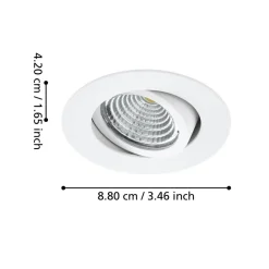 Eglo SALICETO inbouwarmatuur aluminium wit / Glas helder, wit H: 42 mm | Ø 88 mm Hot