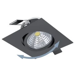 Eglo SALICETO inbouwarmatuur aluminium zwart / Glas helder, wit H: 42 mm Sale