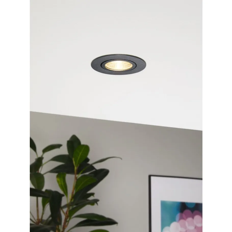 Eglo SALICETO inbouwarmatuur aluminium zwart H: 42 mm | Ø 88 mm Clearance