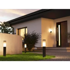 Eglo SALLE Sokkelarmaturen aluminium, kunststof zwart / Kunststof zwart-transparant H: 465 mm | Ø 75 mm New