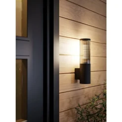 Eglo SALLE Wandlamp aluminium, kunststof zwart / Kunststof zwart-transparant H: 310 mm | Ø 75 mm New