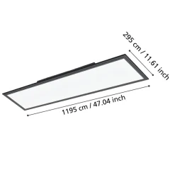 Eglo SALOBRENA 1 Plafondarmaturen aluminium, staal zwart / Kunststof wit H: 50 mm Outlet