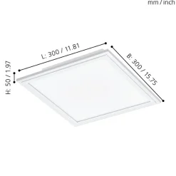 Eglo SALOBRENA 1 Plafondarmaturen aluminium, staal wit / Kunststof wit H: 50 mm Online