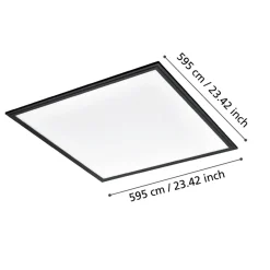 Eglo SALOBRENA 1 Plafondarmaturen aluminium, staal zwart / Kunststof wit H: 50 mm Outlet