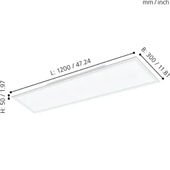 Eglo SALOBRENA 1 Plafondarmaturen aluminium, staal wit / Kunststof wit H: 50 mm Discount