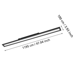 Eglo SALOBRENA 1 Plafondarmaturen aluminium zwart / Kunststof wit H: 45 mm Discount