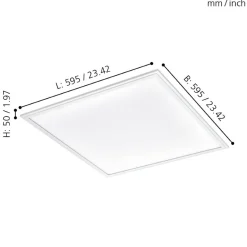 Eglo SALOBRENA 1 Plafondarmaturen aluminium, staal wit / Kunststof wit H: 50 mm New