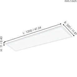 Eglo SALOBRENA 1 rasterarmatuur aluminium wit / Kunststof wit H: 11 mm Discount