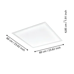 Eglo SALOBRENA-Z Plafondarmaturen aluminium wit / Kunststof wit H: 50 mm