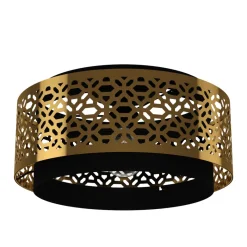 Eglo SANDBACH Plafondarmaturen staal zwart, geelkoper H: 220 mm | Ø 420 mm