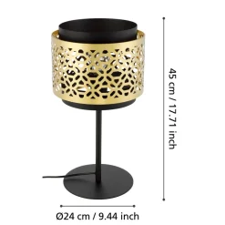 Eglo SANDBACH Tafellampen staal zwart, geelkoper H: 450 mm | Ø 240 mm Online