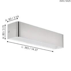 Eglo SANIA 4 Wandlamp aluminium nikkel-mat H: 80 mm Discount