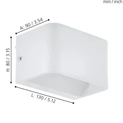 Eglo SANIA 4 Wandlamp aluminium wit H: 80 mm Best