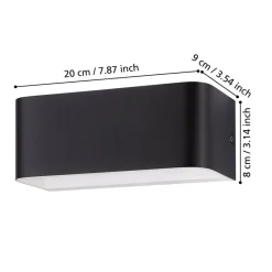 Eglo SANIA 4 Wandlamp aluminium zwart, wit H: 80 mm Outlet