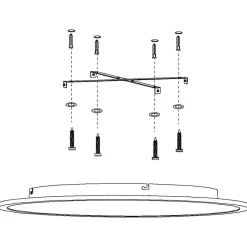 Eglo SARSINA-A Plafondarmaturen aluminium wit / Kunststof wit H: 50 mm | Ø 600 mm