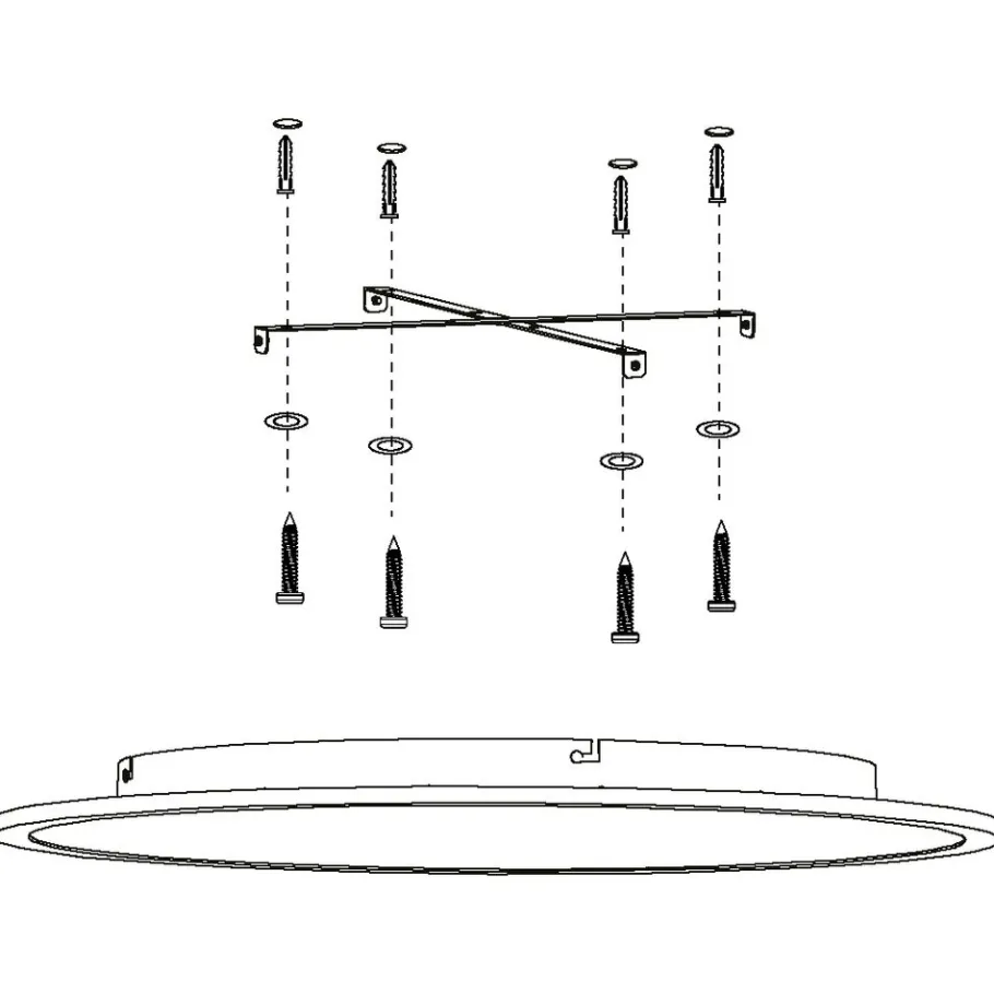 Eglo SARSINA-A Plafondarmaturen aluminium wit / Kunststof wit H: 50 mm | Ø 600 mm