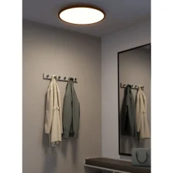 Eglo SARSINA-Z Plafondarmaturen aluminium, staal zwart / Kunststof wit H: 52 mm | Ø 600 mm Outlet