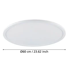 Eglo SARSINA-Z Plafondarmaturen aluminium, staal wit / Kunststof wit H: 52 mm | Ø 600 mm Outlet