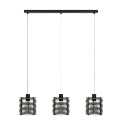 Eglo SEGOVIA hanglamp staal zwart / Hout zwart H: 1100 mm Discount