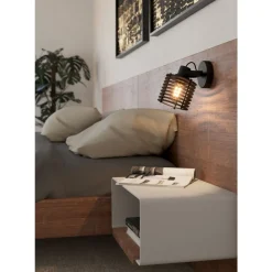 Eglo SEGOVIA spot staal zwart / Hout zwart H: 195 mm New