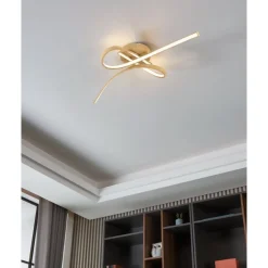 Eglo SELVINA 2 Plafondarmaturen staal, aluminium lichtbruin / Kunststof wit H: 140 mm New